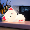 Cute Kitten Silicone LED Touch Control Rechargeable Lamp – Soft & Modern Design
