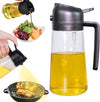 2 in 1 Glass Oil Sprayer Bottle with Pourer - Kitchen Oil Dispenser for Healthy Cooking