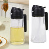 2 in 1 Glass Oil Sprayer Bottle with Pourer - Kitchen Oil Dispenser for Healthy Cooking